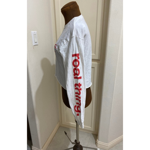 Coca Cola Its The Real Thing Crop Top Long Sleeve T Shirt - Picture 5 of 7